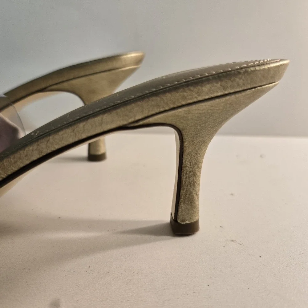 Touch Of Nina Size 8.5 Gold Grail Formal Strappy Stiletto Heel in‎ Box EUC